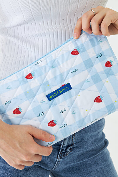 WOLF & ROCK Colorful Quilted Waterproof Zippered Tablet Case 11-12 Inch