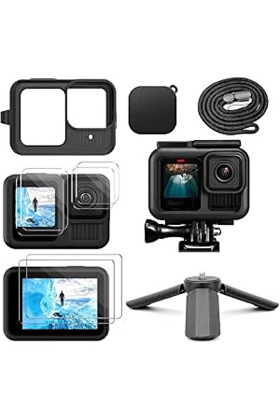The Bros مجموعة ملحقات متوافقة مع كاميرا GoPro HERO 13 Black - غطاء إطار، غطا...
