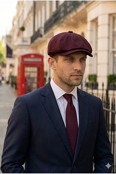 Belifanti Collection Muški bordo šešir za leto Lan Britanski moderni Peaky Bl...