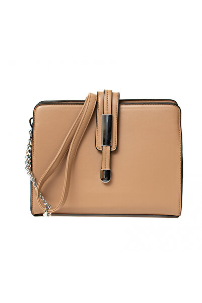 Mad Diva Beige Leather Bag with Long Strap, Divya