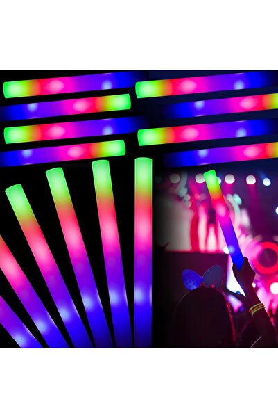 Relaxdays Set de 12 bețișoare luminoase LED pentru petreceri, multicolore