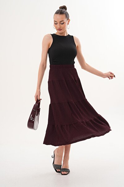 ŞİMAL Women's Layered Detailed Long Skirt 260086 -
