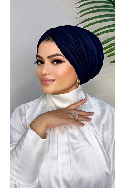 Moda Nurhan Lacivert Dolgulu Drapeli Bone