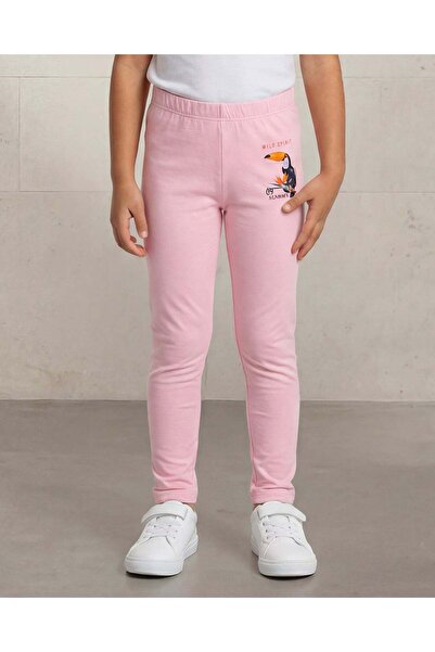 REDTAG Girls Pink Graphic Leggings