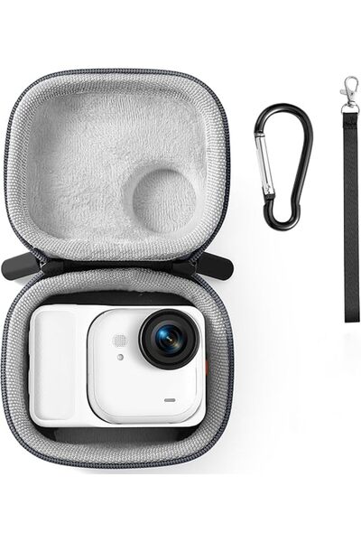 The Bros Mini Carrying Case for Insta360 GO Ultra, Hard Shell PU Lens Cover, ...