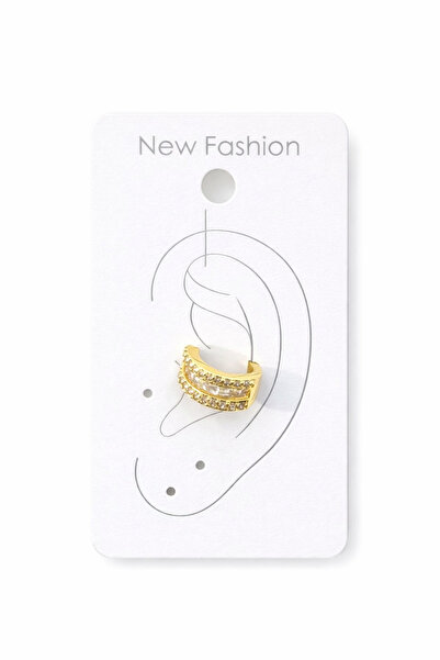 Vipfoni Zircon Stone 3 Row Pronged Cartilage Steel Earrings