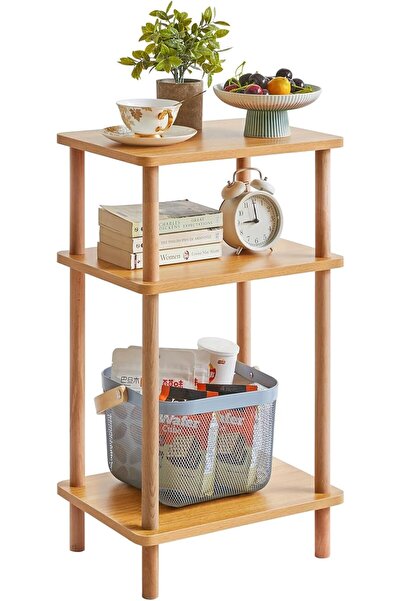 Dotail IBUYKE 3-tier shelf, 29 x 39 x 68 cm, tool-free assembly, solid wood +...