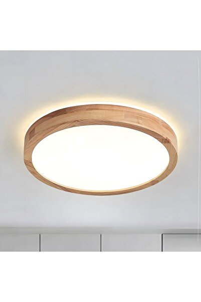 Dotail Candelabru LED WayLuoung din lemn, rotund, Ø30 cm, 18 W, 3000 K, 1620 ...