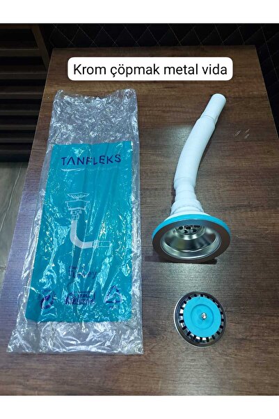 Tanfleks Krom çöpmak lavabo evye sifonu