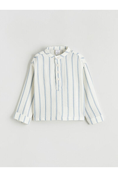 LC Waikiki Rmz Gi̇yi̇m Farkiyla Hakim Roba Collar Striped Baby Boy Shirt