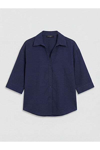 LC Waikiki Cămașă de damă GiyÇık Store Bleumarin supradimensionat