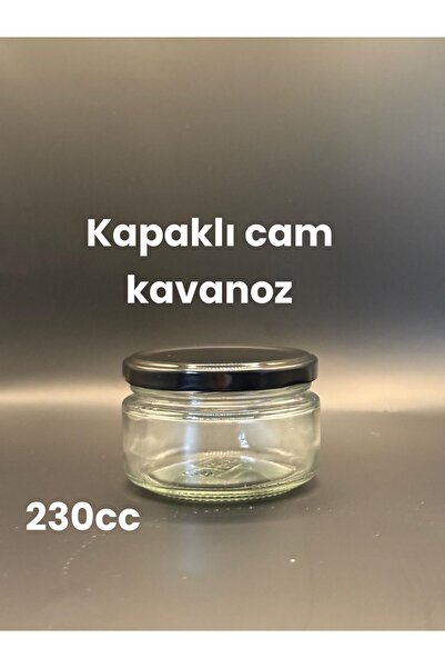 FeyzaDesign 230cc Siyah Kapaklı Cam Kavanoz, Bal ve Reçel İçin Mükemmel Seçim