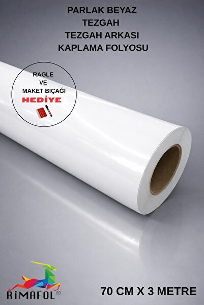 RİMAFOL Folie de acoperire pentru blat alb lucios - Folie pentru spatele blat...