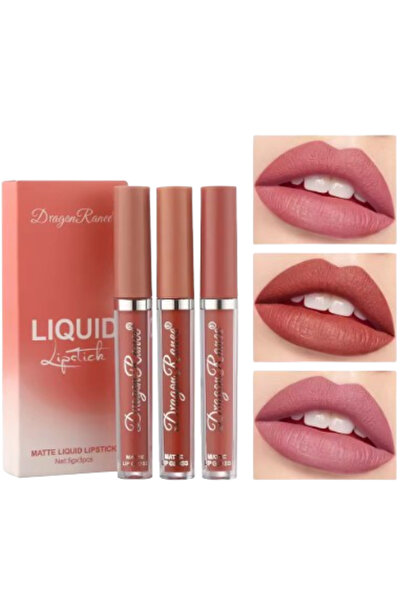 Dragon Ranee Set of 3 Liquid Matte Lipsticks, Dragon Ranee, CRM, Resistant an...