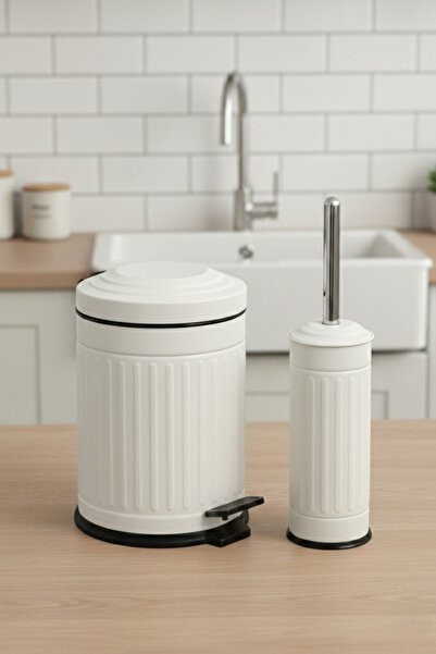 Bürke Vintage Series Vintage White Bathroom Set with Shock Absorber Pedal Tra...