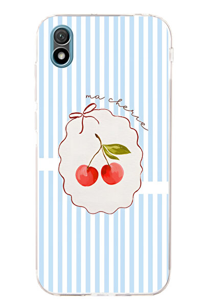 FLAMENKO حافظة هاتف شفافة متوافقة مع هاتف هواوي Y5 2019 بنمط ما شيري كيريز