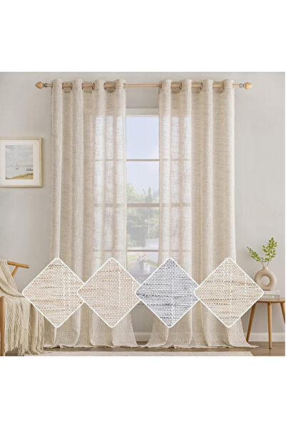 Dotail Set of 2 MIULEE Curtains, Semi-Transparent, In, rings, 140 x 230 cm, B...