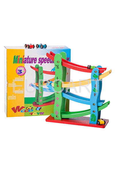 decotoys Jucarie lemn rampa cu masini