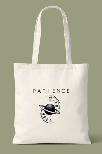 Hayali Şeyler Patience Printed Tote Bag - Casual Shoulder Bag