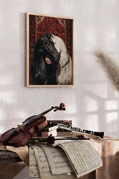 Artiera Παραδοσιακό Μπογκάλιστο έργο ζωγραφικής με μοτίβο αλόγου, Έθνικ Διακο...