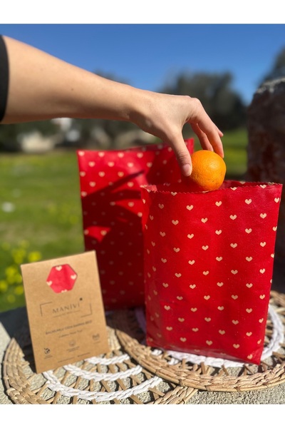 FeyzaDesign Bal Mumlu Tekrar Kullanılabilir Gıda Saklama Kesesi Paket 2'li