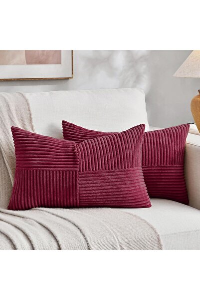 Dotail Set of 2 FDTERN pillowcases, 60 x 30 cm, velvet fabric, crisscross pat...