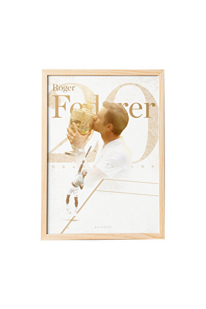 KAYNOCK Roger Federer 20, Tenis Poster Tablo Ahşap Çerçeve