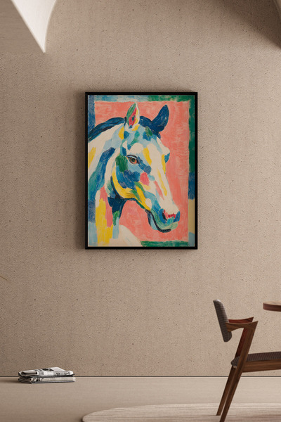 Artiera Παστέλ έγχρωμη εικόνα αλόγου, μοντέρνα διακόσμηση παιδικού δωματίου -...