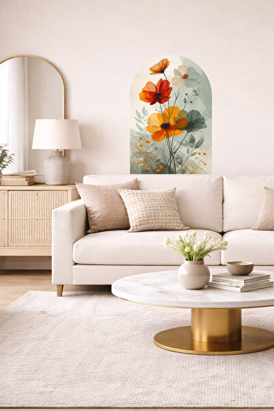 Sim Tasarım Set de autocolante decorative de perete cu flori și peisaje ovale...