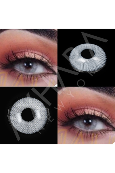 Axhara Newyork Frost Gray Gri Renkli Göz Kirpik Lens Yıllık