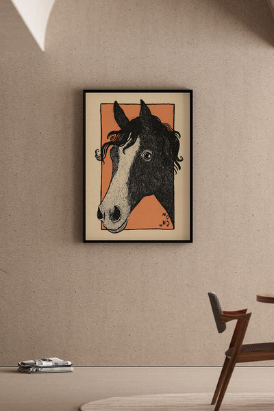 Artiera Εικόνα Αλογογραφίας Αφελούς Τέχνης, Διακοσμητικό Σαλόνι με Εικονογραφ...