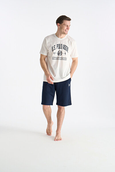 U.S. Polo Assn. Ανδρικό Σετ Σορτς Εκρού με Άδεια Χρήσης 19018