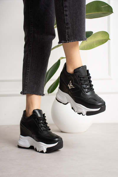 LEYDİ SHOES BETİS negru cu toc ascuns sport