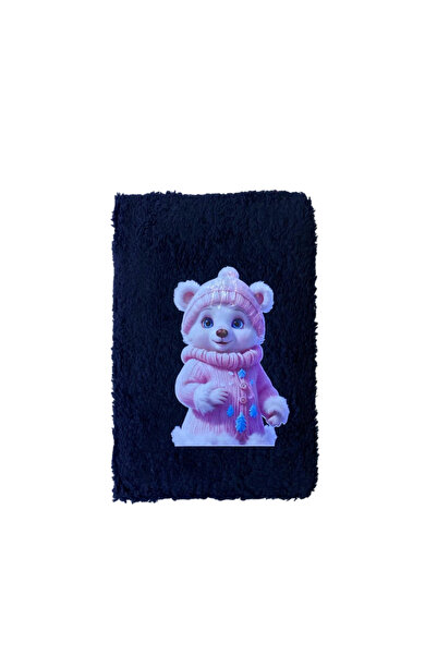 mercanpromosyon Plush Notebook with Coral Teddy Bear Figure - Soft Furry Fun ...