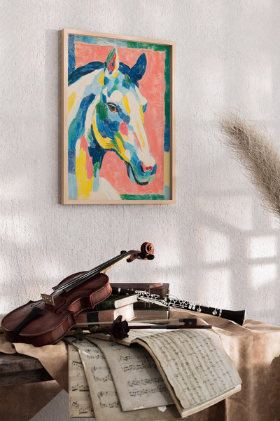 Artiera Παστέλ έγχρωμη εικόνα αλόγου, μοντέρνα διακόσμηση παιδικού δωματίου -...