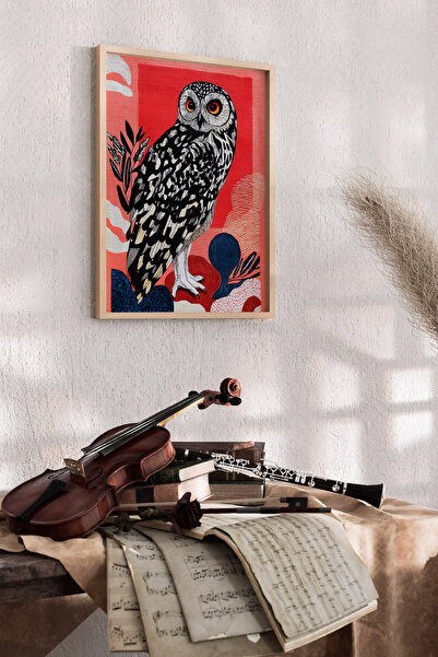 Artiera Εικόνα κουκουβάγιας με λουλουδάτο σχέδιο από το χέρι της Mercan Koral...