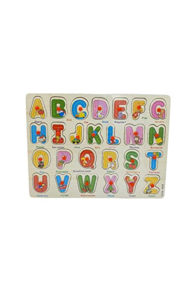 decotoys Puzzle lemn litere cu buton