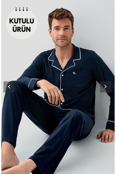 Arnetta Men'S, 100% Cotton, (Socks as a Gift), Shirt Collar, Pajama Set