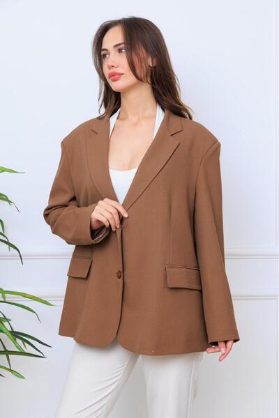 BEYBACO Premium Quality Lined Oversized Double Slit Blazer Jacket - Double Sl...