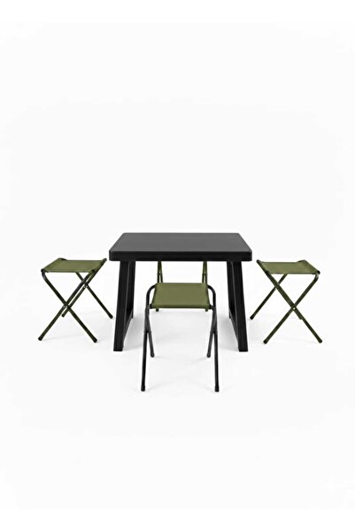 Bofigo 4 Adet Katlanır Balıkçı Kamp Taburesi + 40 X 50 Cm Portatif Plastik Ka...