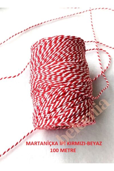 Belomia Home Collection Martaniçka İpi Kırmızı-Beyaz 100 Metre