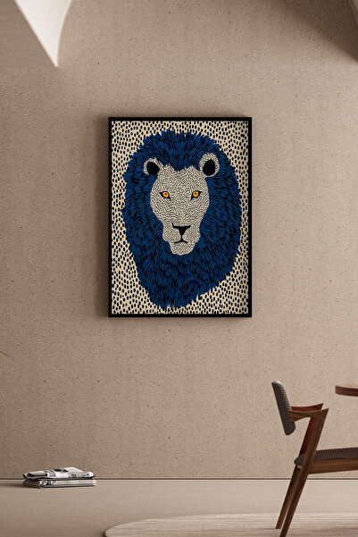 Artiera Εικόνα Λιονταριού με Μελανιασμένα Σημεία Ινδίγκο, Γραφικός Εικονογραφ...