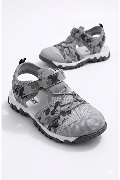 ORELİON Αγόρια Γκρι Velcro Sports Summer Σανδάλια Αναπνεύσιμο Mesh Fabric Αντ...