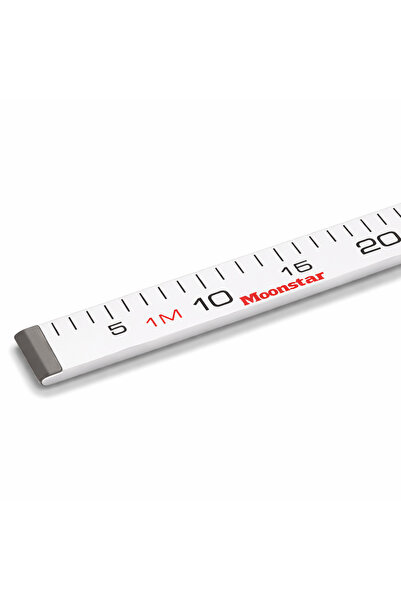 Moonstar Manifatura Cetveli Ahşap Beyaz 100cm Paslanmaz Demirli Terzi Metre C...