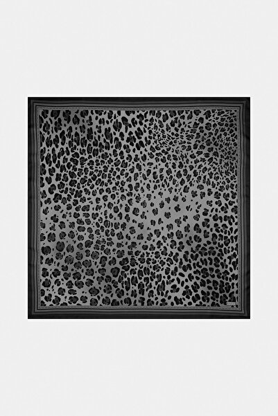 Vakko Twill İpek Eşarp - 40504 - Siyah Gri