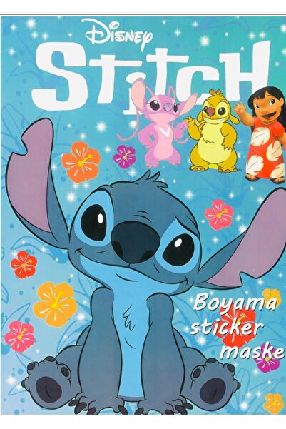 Deniz Oyuncak STİTCH BOYAMA KİTABI STICKER HEDİYELİ ARKA KAPAK KESİLEREK MASK...