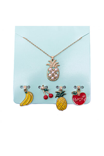 Mad Diva Set Colier cu 5 Pandantive Fructe