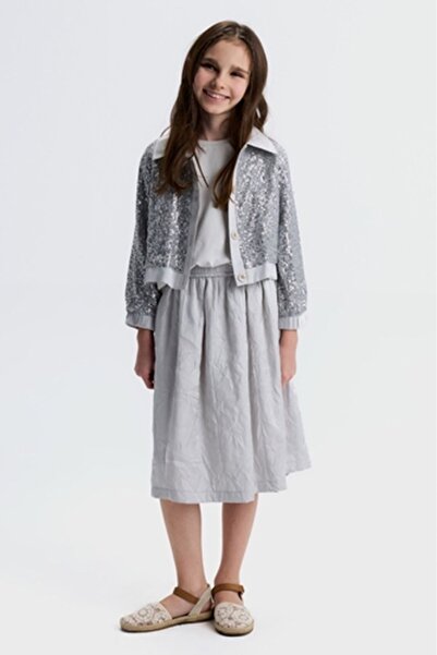 nk kids 31340 Pul Sequined Jacket 8/14 Gray