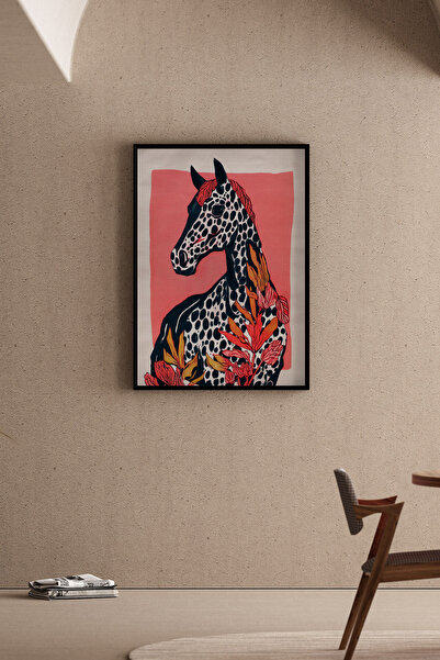 Artiera Κοραλί ζωγραφική στο χέρι με σχέδιο αλόγου, με μοτίβο λουλουδιών - Ζω...