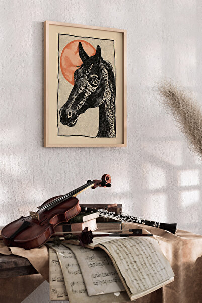 Artiera Μινιμαλιστικός πίνακας με σκίτσο αλόγου, μοντέρνο διακοσμητικό σαλόνι...